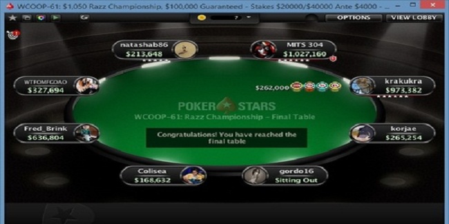 MITS 304 from Cyprus takes down $1,050 Razz Championship of WCOOP 2016